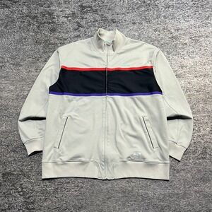 Vintage Reebok Track Jacket Full Zip Mens XL Gray 2000s Y2K Athletic Athleisure